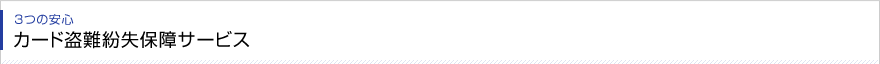 3つの安心 カード盗難紛失保障サービス